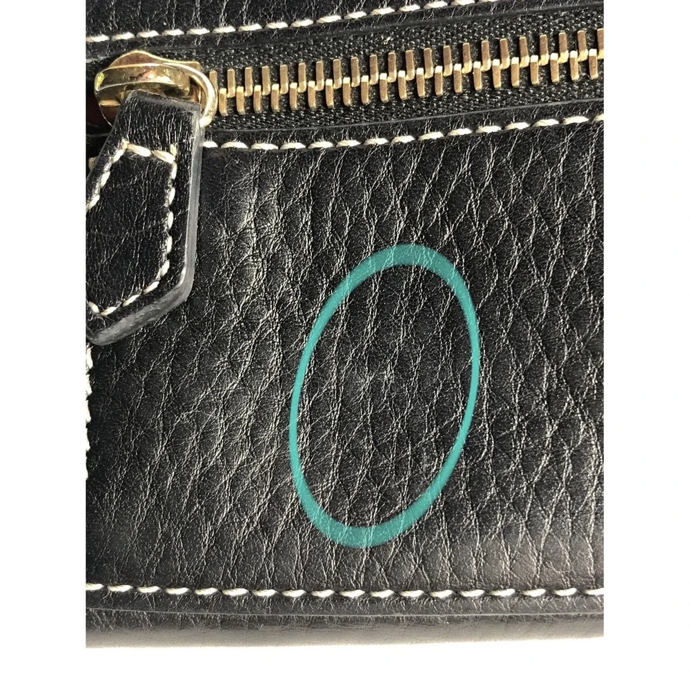 Dooney & Bourke Dillen Black‎ Pebbled Grain Leather Clutch Trifold Wallet